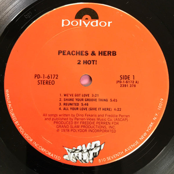 Peaches & Herb : 2 Hot! (LP, Album, Pit)