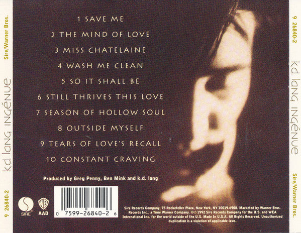 k.d. lang : Ingénue (CD, Album, SRC)