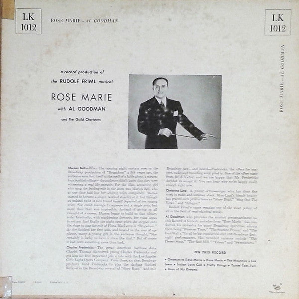 Al Goodman And His Orchestra And The Guild Choristers : Rose-Marie (LP)