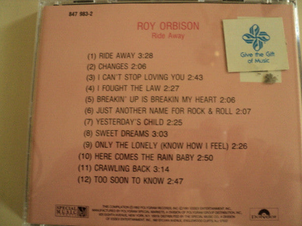 Roy Orbison : Roy Orbison Ride Away (CD, Album, Comp)