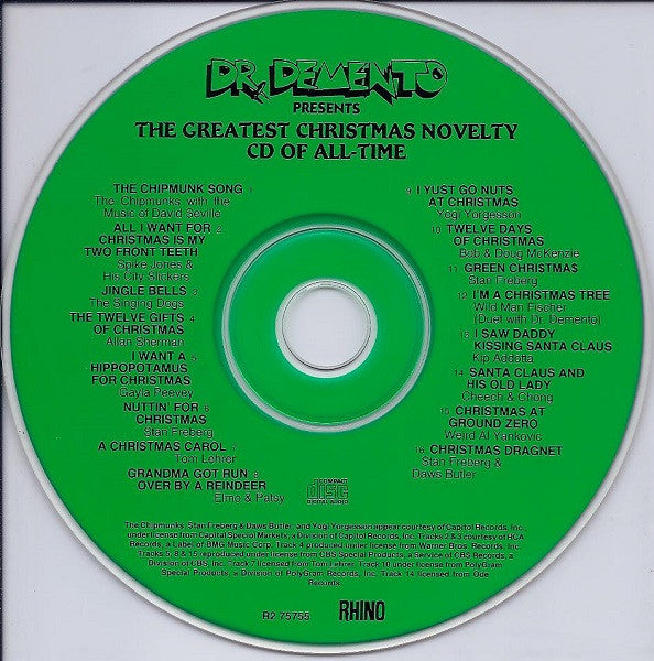 Various : Dr. Demento Presents The Greatest Christmas Novelty CD Of All Time (CD, Comp, RM)