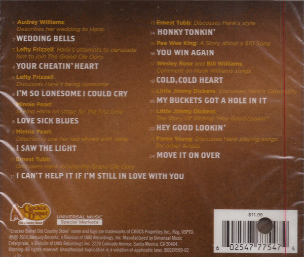 Hank Williams : Reflections Of Those Who Loved Him (CD, Comp)