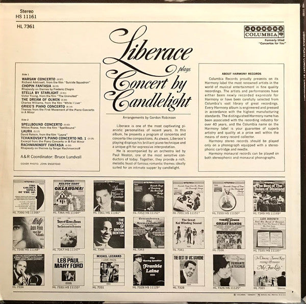 Liberace : Concert By Candlelight (LP, Album)