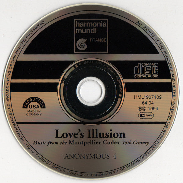 Anonymous 4 : Love's Illusion (Music From The Montpellier Codex 13th-Century) (CD, Album, Sli)