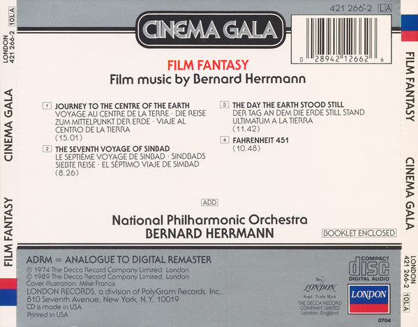 Bernard Herrmann : Film Fantasy (Film Music By Bernard Herrmann) (CD, Album, RE, RM)