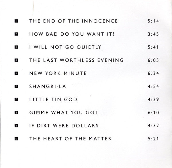 Don Henley : The End Of The Innocence (CD, Album, Club)