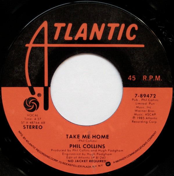 Phil Collins : Take Me Home (7", Single, Styrene, All)