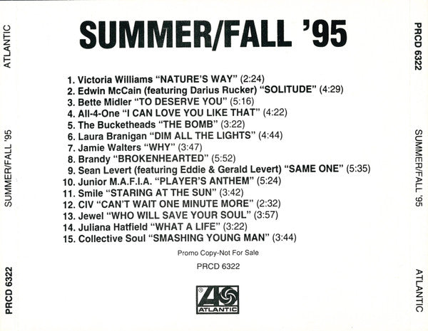 Various : Summer/Fall '95 (CD, Comp, Promo)