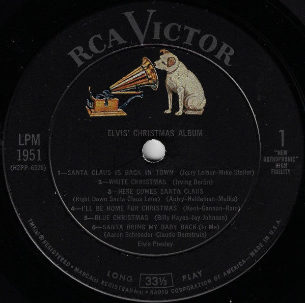 Elvis Presley : Elvis' Christmas Album (LP, Album, Mono, RE, Ind)