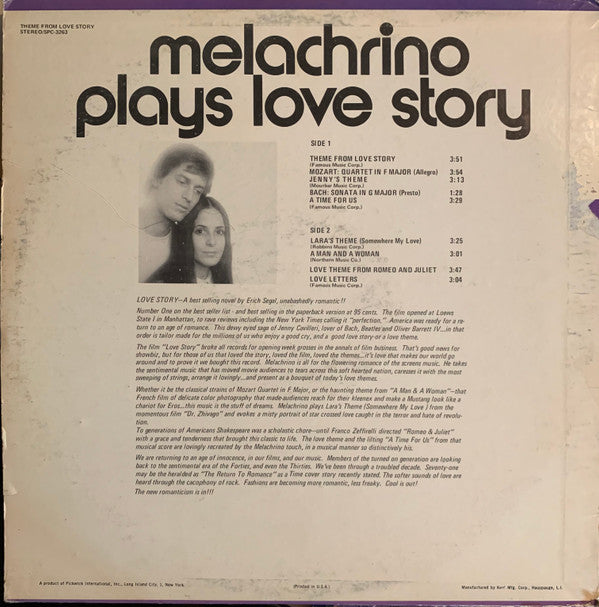 The Melachrino Strings : Theme From "Love Story" Played By The Melachrino Strings (LP, Album)