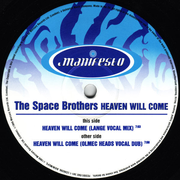 The Space Brothers : Heaven Will Come (12")