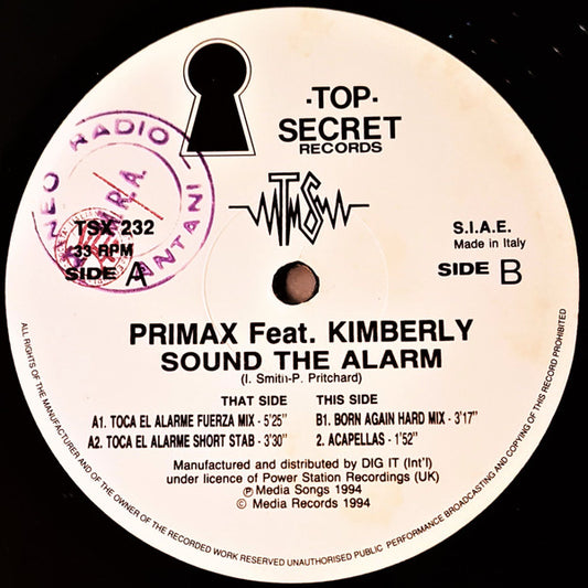 Primax Feat. Kimberly (3) : Sound The Alarm (12")