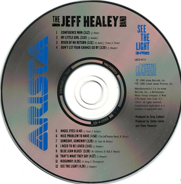 The Jeff Healey Band : See The Light (CD, Album, RE, RP)