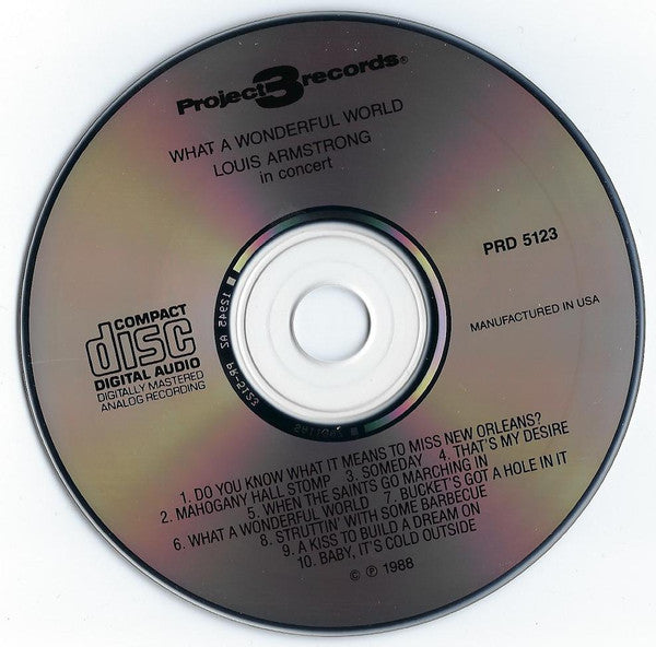 Louis Armstrong : What A Wonderful World - Louis Armstrong Live In Concert (CD)
