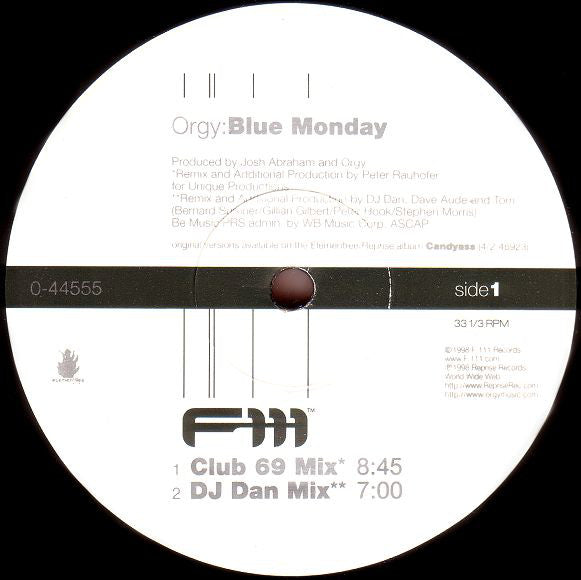 Orgy : Blue Monday / Stitches (12")