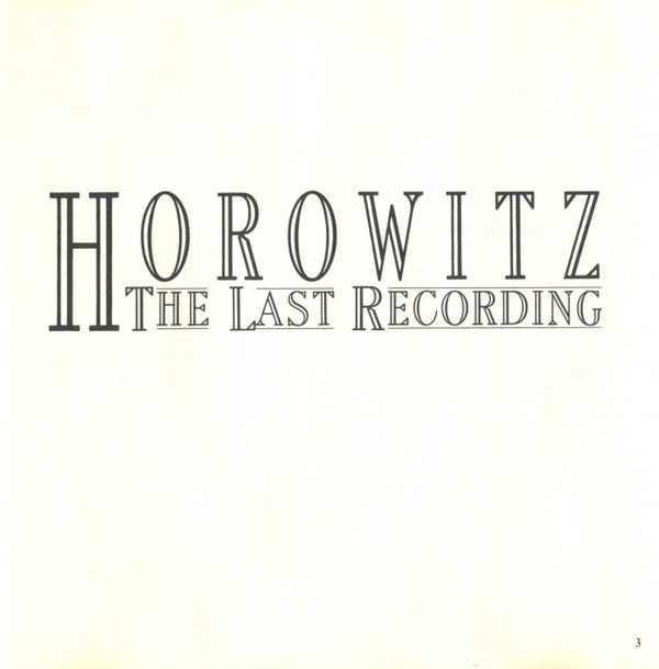 Horowitz*, Chopin* · Haydn* · Liszt* · Wagner* : The Last Recording (CD)