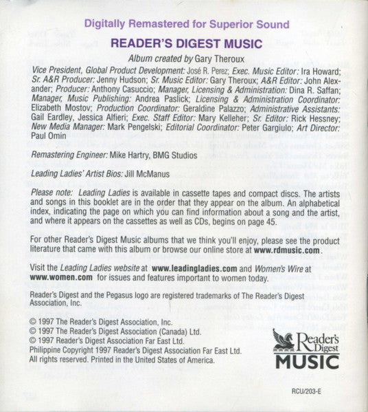 Various : Leading Ladies: The Best Of The Great Ladies Of Song (4xCD, Comp, RM)