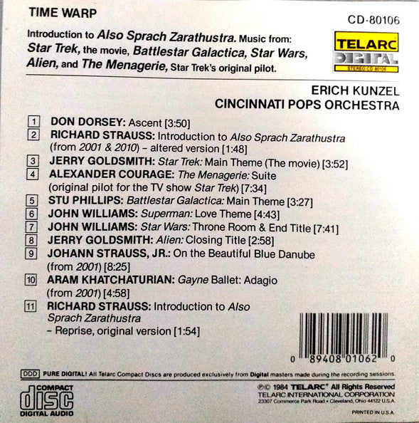 Erich Kunzel, Cincinnati Pops Orchestra : Time Warp (CD, Album)