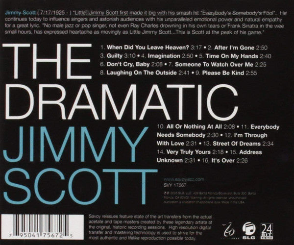 Jimmy Scott : All Or Nothing At All:  The Dramatic Jimmy Scott (CD, Comp, RE, RM)