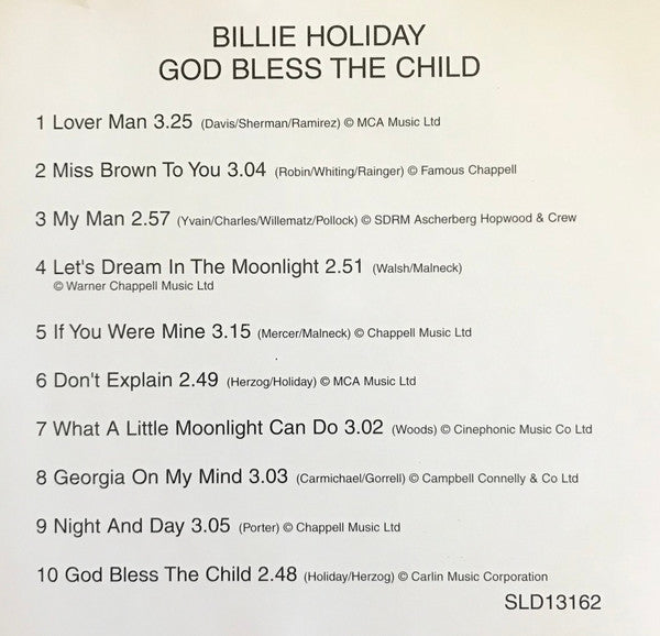 Billie Holiday : God Bless The Child (CD, Comp, RM)