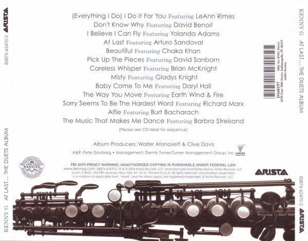 Kenny G (2) : At Last... The Duets Album (CD, Album, Club)