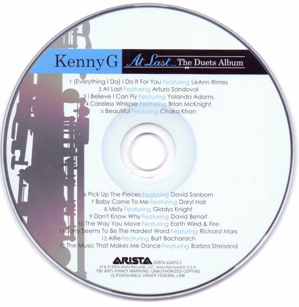 Kenny G (2) : At Last... The Duets Album (CD, Album, Club)