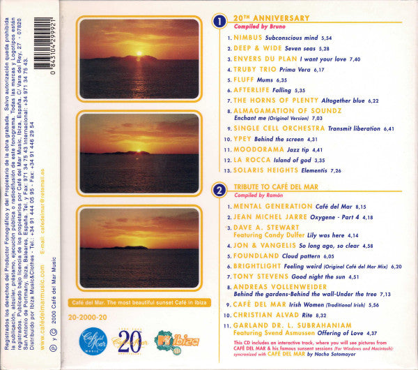 Various : Café Del Mar - 20th Anniversary (1980-2000) (2xCD, Comp)