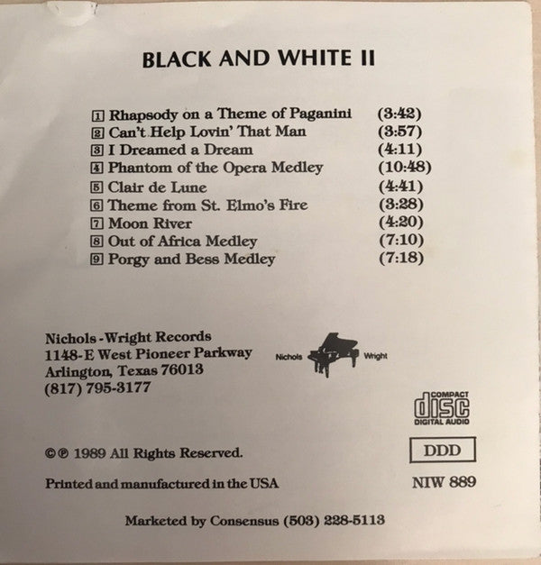 Danny Wright : Black And White II (CD, Album)