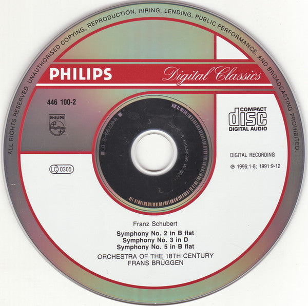 Schubert*, Orchestra Of The 18th Century, Frans Brüggen : Symphonies Nos. 2, 3 & 5 (CD, Comp)