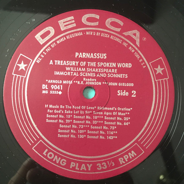 William Shakespeare : William Shakespeare: Immortal Scenes And Sonnets (LP, Album)