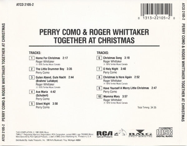 Perry Como And Roger Whittaker : Together At Christmas (CD, Comp, RE)