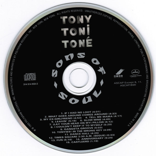 Tony Toni Toné* : Sons Of Soul (CD, Album)