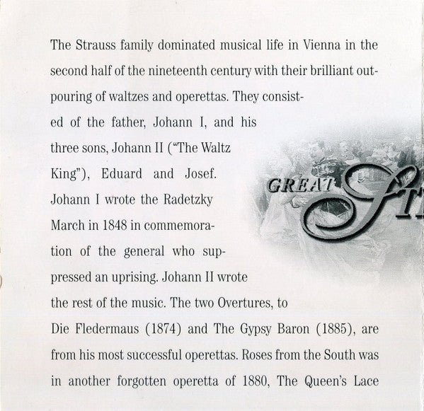Various : Great Strauss Waltzes (CD, Comp)