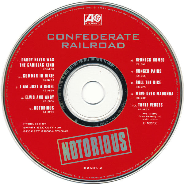 Confederate Railroad : Notorious (CD, Album, Club)