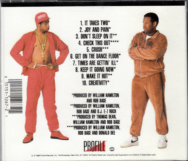 Rob Base & D.J. E-Z Rock* : It Takes Two (CD, Album)