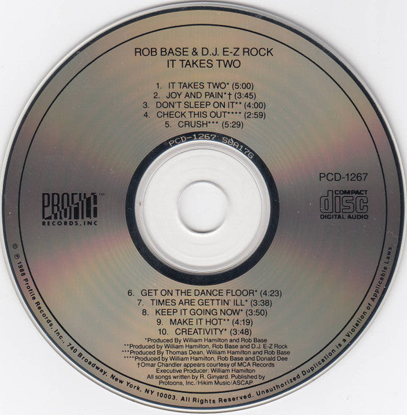 Rob Base & D.J. E-Z Rock* : It Takes Two (CD, Album)