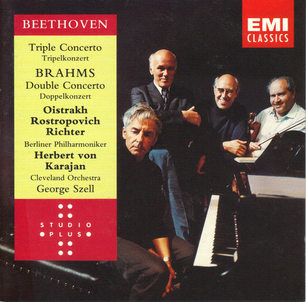 Beethoven* • Brahms* • Oistrakh* • Rostropovich* • Richter* • Berliner Philharmoniker, Herbert von Karajan, Cleveland Orchestra*, George Szell : Triple Concerto •  Double Concerto (CD, Album, Comp, RE, RM)