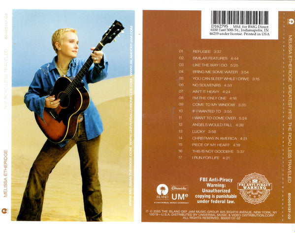 Melissa Etheridge : Greatest Hits (The Road Less Traveled) (CD, Album, Comp, Club)