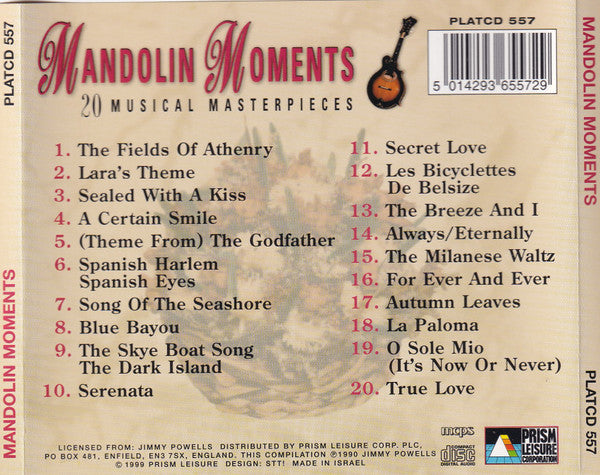 Jimmy Powells : Mandolin Moments - 20 Musical Masterpieces (CD, Album, RE)