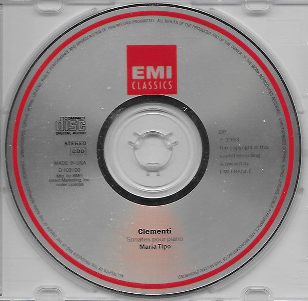 Clementi*, Maria Tipo : Sonates (CD, Album, Club)