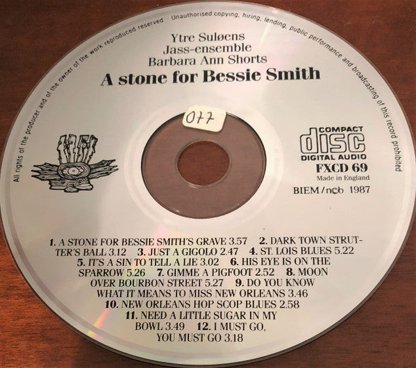 Ytre Suløens Jass-Ensemble, Barbara Ann Shorts : A Stone For Bessie Smith (CD, Album)