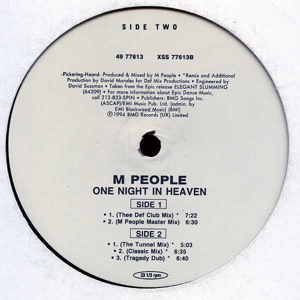 M People : One Night In Heaven (12")