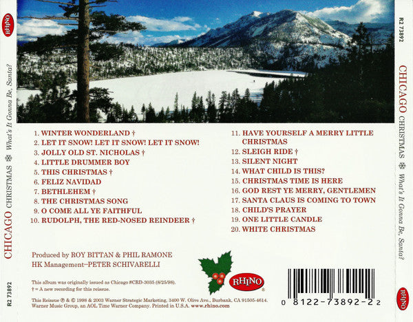 Chicago (2) : Chicago Christmas (What's It Gonna Be, Santa?) (CD, Album, RE, RM, Oly)