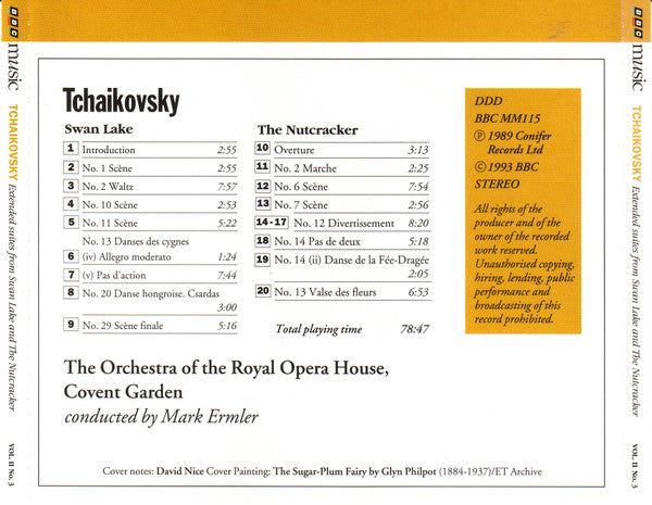 Tchaikovsky*, The Orchestra Of The Royal Opera House, Covent Garden* Conducted By Mark Ermler : Swan Lake, The Nutcracker Extended Suites (CD, Album)