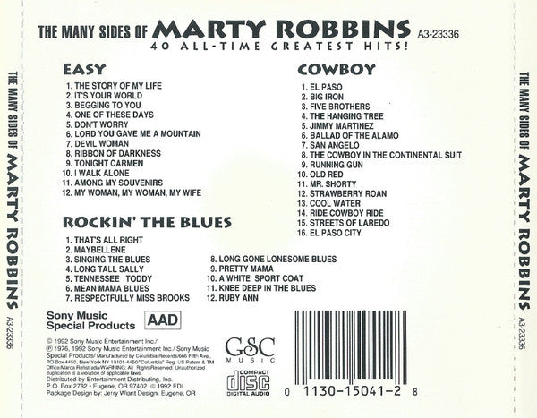 Marty Robbins : The Many Sides Of Marty Robbins 40 All-Time Greatest Hits! (3xCD, Comp)