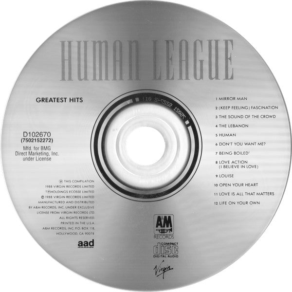 Human League* : Greatest Hits (CD, Comp, Club)