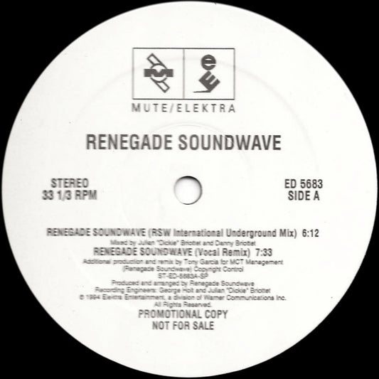 Renegade Soundwave : Renegade Soundwave (12", Promo)