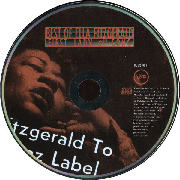 Ella Fitzgerald : Best Of Ella Fitzgerald: First Lady Of Song (CD, Comp, RE)