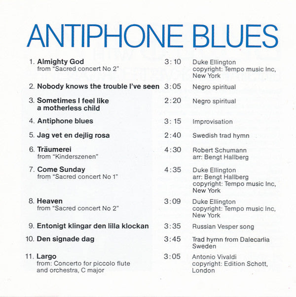 Arne Domnérus With Gustaf Sjökvist : Plays Antiphone Blues (CD)