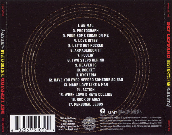 Def Leppard : The Story So Far: The Best Of (CD, Comp)